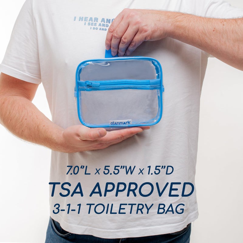 Olanmark TSA Approved Toiletry Bag 3-1-1 Clear Travel Cosmetic Bag with Handle - Quart Size Bag with Zipper - Carry-on Luggage Clear Toiletry Bag for Liquids - Airport Airline TSA Compliant Bag for Man Women - Image 5